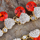 Swarovski Crystal Valentine Ruby Red Love Heart Necklace Earring Set