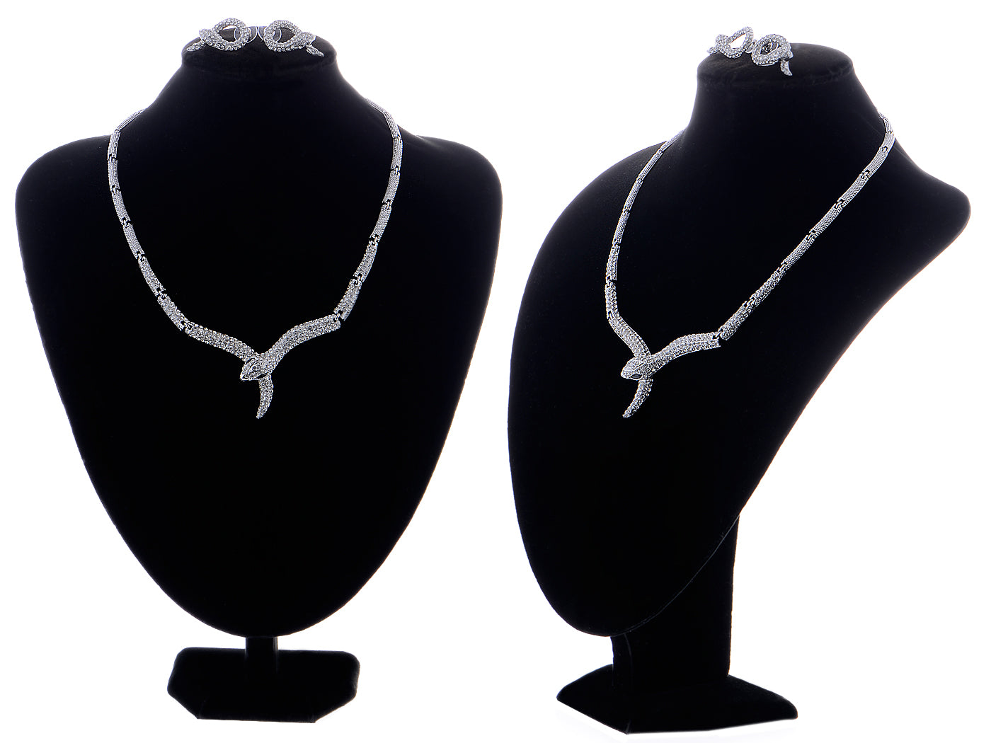 Swarovski Crystal Slithering Snake Earring Necklace Set