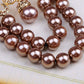 Swarovski Crystal Solo Pearl Chain Element Earring Necklace Set