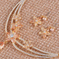 Swarovski Crystal Topaz Star Flower Necklace Earring Set