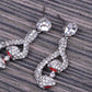 Twin Serpent Snake Medusa Clr Necklace Earring Set