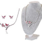 Swarovski Crystal Pink Rose Butterfly Love Duo Necklace Earring Set