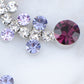 Swarovski Crystal Deate Blue Amethyst Butterfly Dangle Necklace Earring Set (Purple 1)