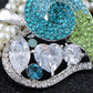 Swarovski Crystal Sniggle Snail Blue Heart Pearl 2 Strand Pendant Necklace