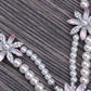 Triple Strand Bridal Winter White Daisy Pearl Necklace