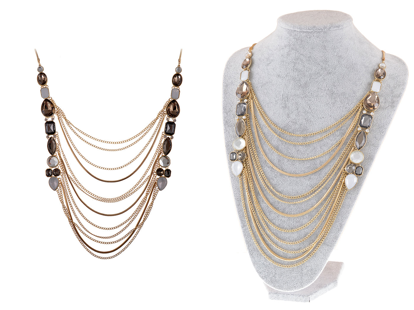 Cascade Layer Necklace Smoke Trend Necklace