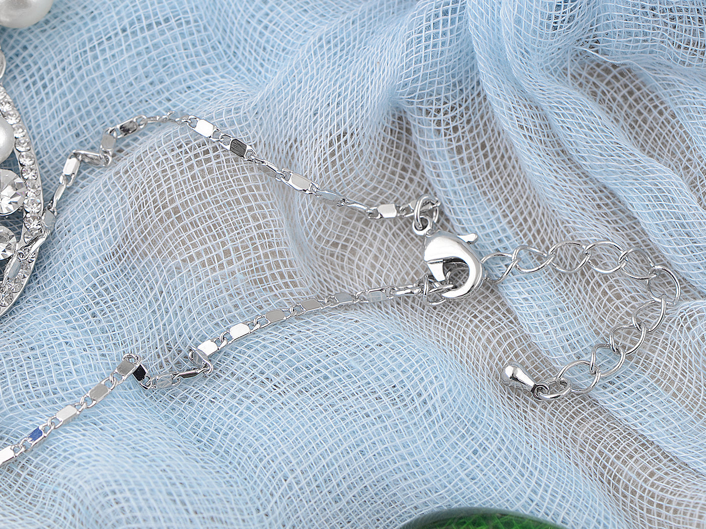 Pearl Element Teardrop Dangle Earring Necklace Set