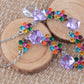 Swarovski Crystal Multi Color Element jeweled Box Flower Earring Necklace Set