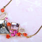 Swarovski Crystal Rose Element Abstract Jewel Earring Necklace Set