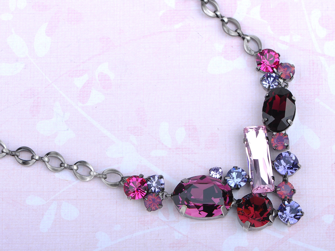 Ruby Violet Element Valentine Jewel Earring Necklace Set