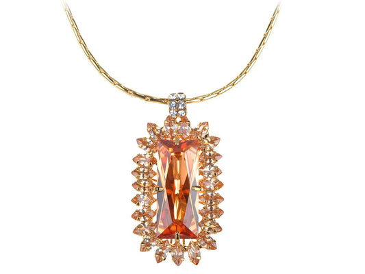 Topaz Element Sun Star Pendant Earring Necklace Set