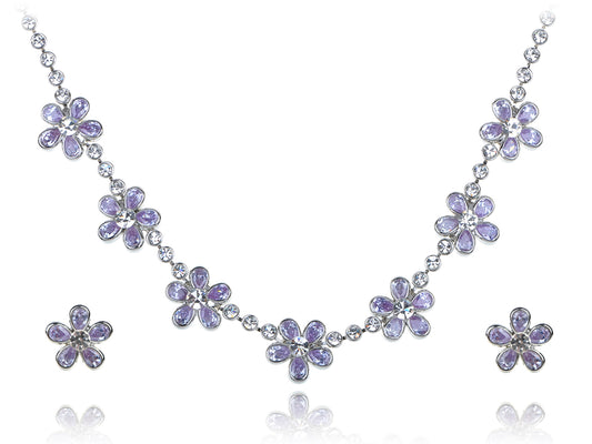 Swarovski Crystal Daisy Earring Necklace Set