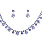 Swarovski Crystal Purple Hibiscus Flower Drop Earring Necklace Statement Jewelry Set - ALILANG.COM