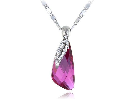 Fuchsia Asymmetrical Regal Abstract Berry Element Necklace