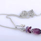 Fuchsia Heart And Budding Clustered Plums Element Necklace