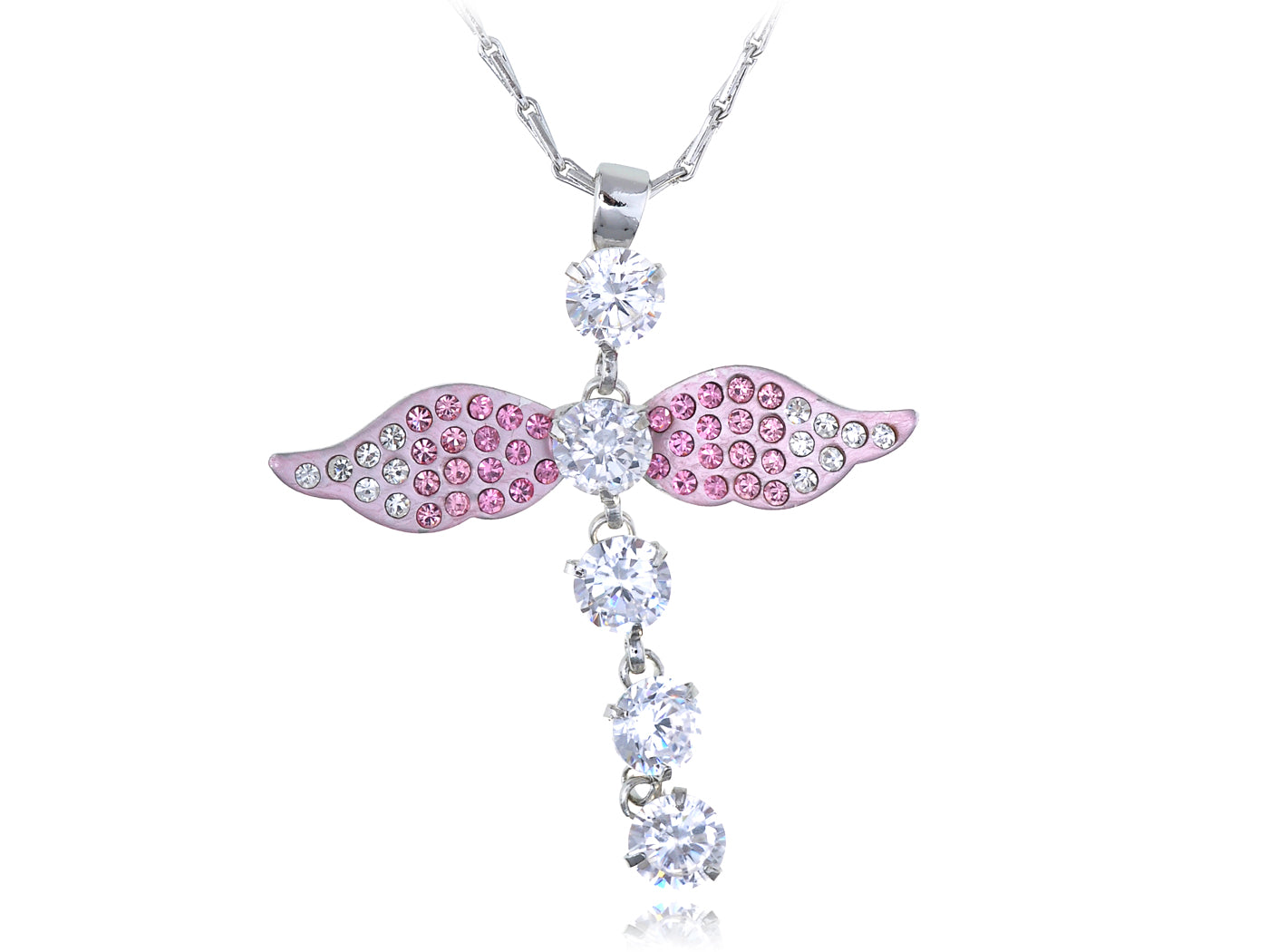 Light Rose Ange Dragonfly Sprite Fairy Element Necklace