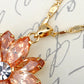 Swarovski Crystal Fire Opal Orange Glistening Sharp Petal Flower Element Necklace