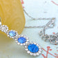 Swarovski Crystal Sapphire Gradient Stack Growing Daisy Dangle Element Necklace