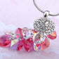 Swarovski Crystal Rose Studded Pinecone Like Clustered Dangling Element Necklace