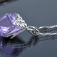 Tanzanite Studded Triangle Leaf Bearing Cube Element Necklace