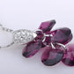 Swarovski Crystal Amethyst Purple Grape Stem Vineyard Clustered Element Necklace