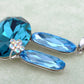 Swarovski Crystal Light Blue Multi Layered Bunny Rabbit Pendant Necklace