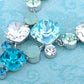 Swarovski Crystal Aqua Gradient Rectangle Bunch Element Earring Necklace Set