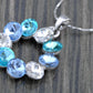 Capri Blue Gradient Circle Wreath Element Earring Necklace Set
