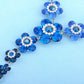 Swarovski Crystal Lighter Sapphire Flower Daisy Element Earring Necklace Set