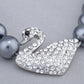 Swarovski Crystal Black Pearl Pure Swan Family Element Earring Necklace Set