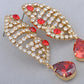 Swarovski Crystal Ruby Red Organic Helix Carrier Element Earring Necklace Set
