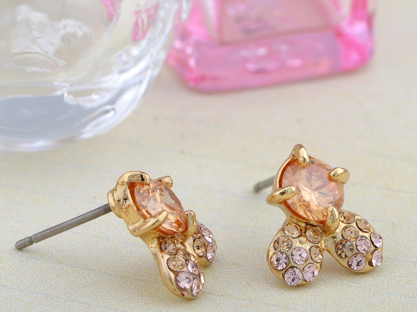 Swarovski Crystal Stem Less Clovers Element Earring Necklace Set