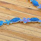 Swarovski Crystal Sapphire Ocean Floral Garden Element Earring Necklace Set