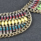 Colorful Bead Bib Collar Choker Chain Statement Necklace