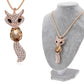 Swarovski Crystal Adorable Fox Animal Pendant Necklace