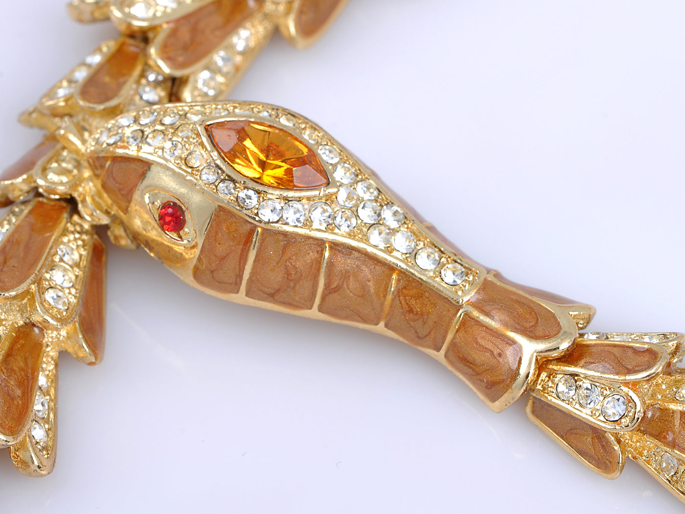 Swarovski Crystal Topaz Rattlesnake Bites Own Tail Necklace Earring Set