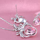 Swarovski Crystal Light Rose And Body Spider Pendant Necklace And Studs Set