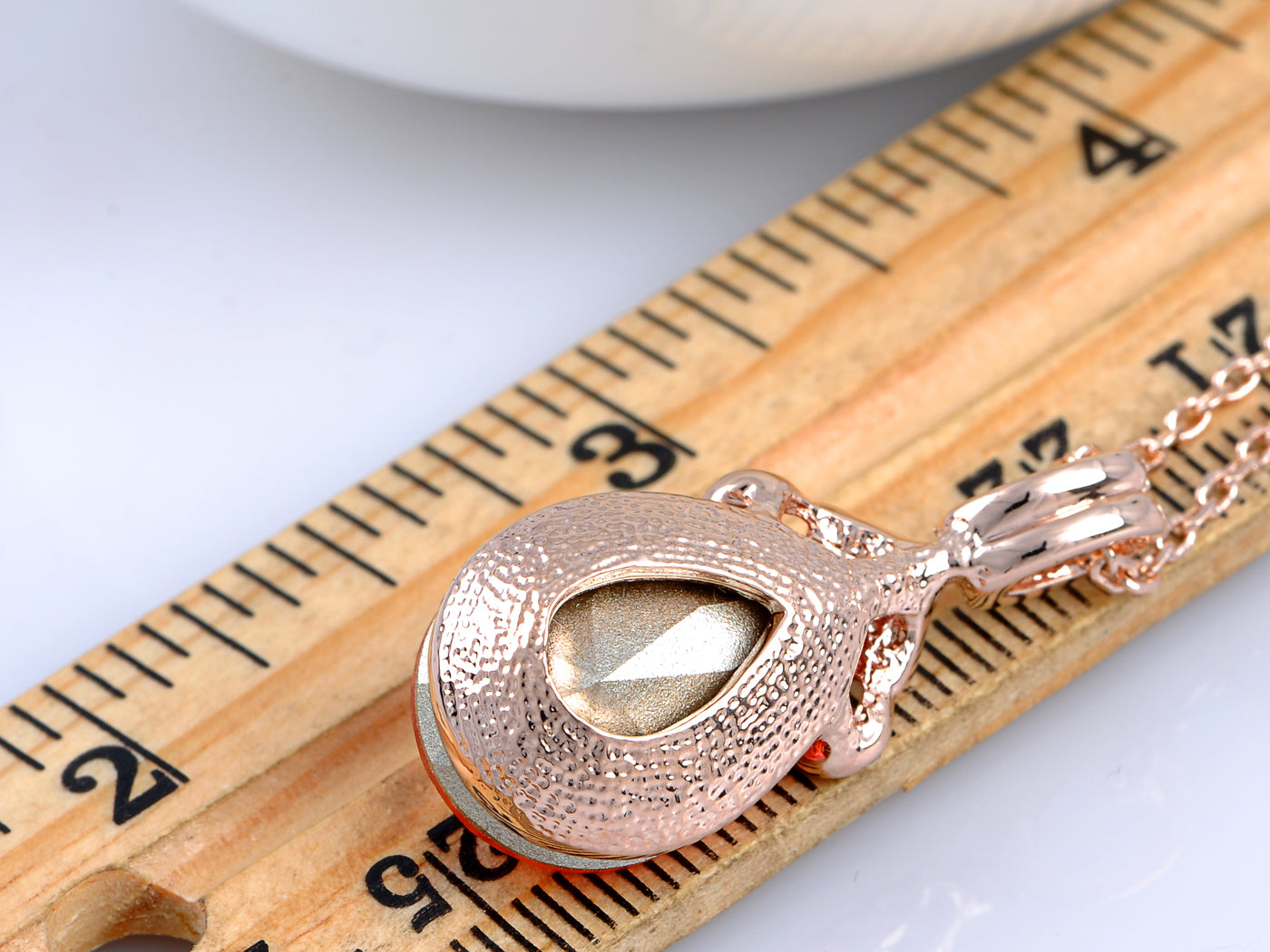 Swarovski Crystal Elements Padparadscha Teardrop Petite Pendant Necklace