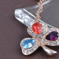 Elements Colorful Lucky Three Leaf Clover Pendant Necklace