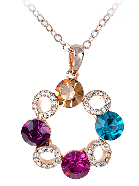 Elements Petite Four Holiday Wreath Pendant Necklace