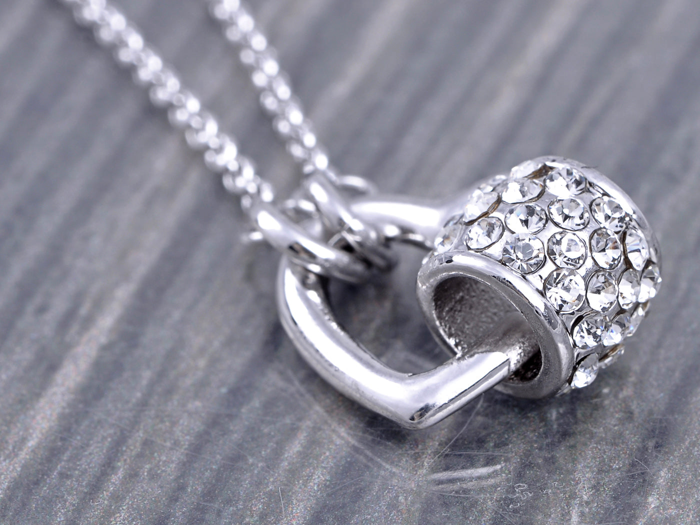Swarovski Crystal Silver Element Classic Love Heart Shaped Pendant Necklace
