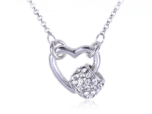 Swarovski Crystal Silver Element Classic Love Heart Shaped Pendant Necklace