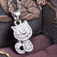 Swarovski Crystal Studded Sitting Casual Kitty Cat Pendant Necklace