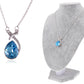 Swarovski Crystal Women's Blue Zircon Tear Drop Unique Abstract Necklace