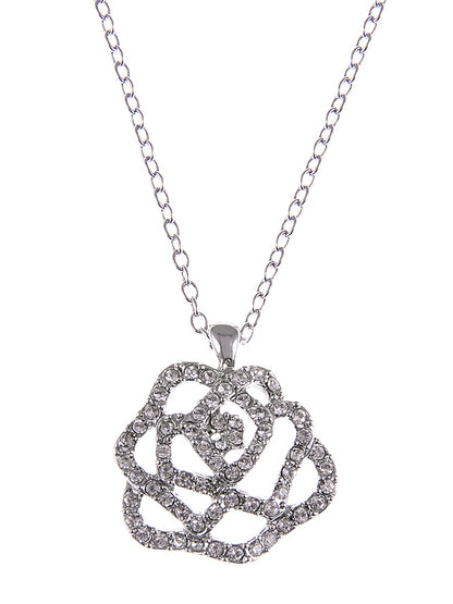 Swarovski Crystal Elements Rose Flower Manifest Love Necklace