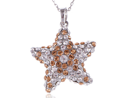 Swarovski Crystal Light Peach Silver Elements Starfish Necklace