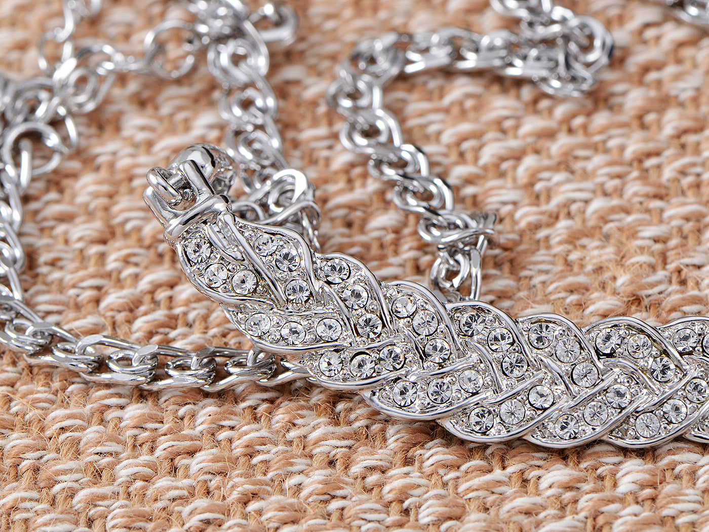 Swarovski Crystal Elements Leaf Euro Purity Chain Necklace