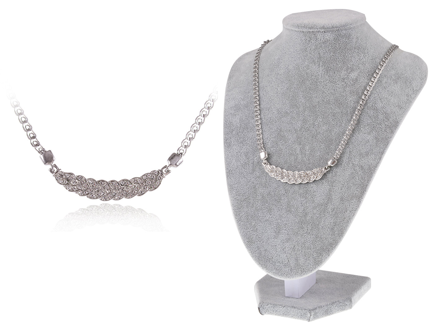 Swarovski Crystal Elements Leaf Euro Purity Chain Necklace