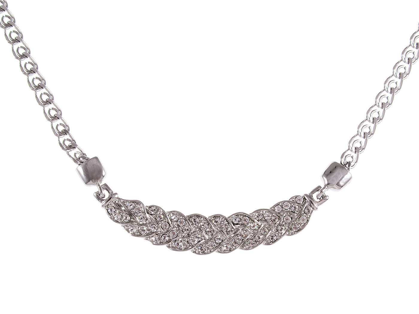 Swarovski Crystal Elements Leaf Euro Purity Chain Necklace