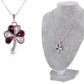 Swarovski Crystal Amethyst Chain Three Leaf Heart Clover Necklace